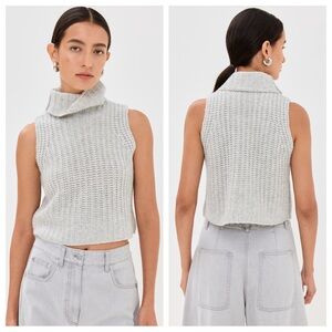 Sablyn NWT Saige Sleeveless Cashmere Sweater Ribbed Knit Slouchy Turtleneck